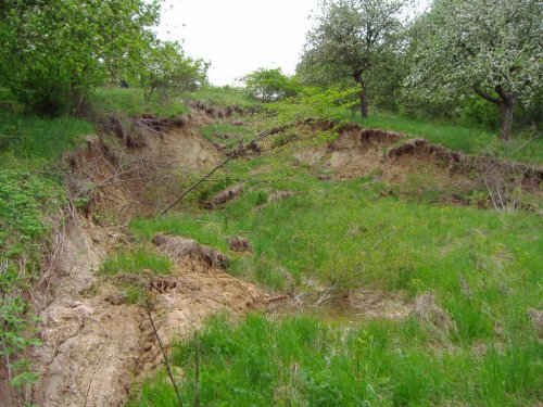 Sesuv půdy na Přecestném nad Žlebem - 7.5.2006